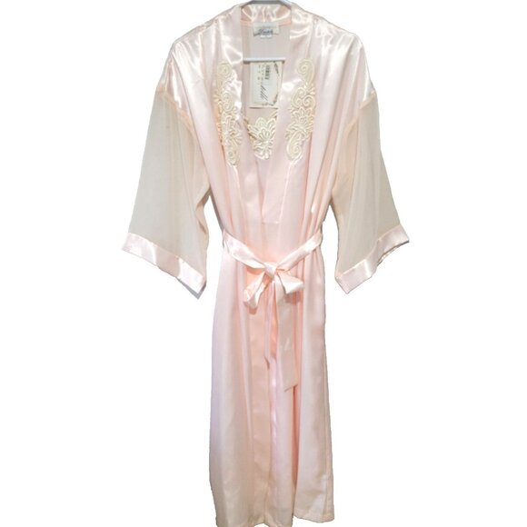 Dentelle Nightgown & Robe Peignoir Set Medium NWT Women's Satin Lace Trim - Picture 1 of 11